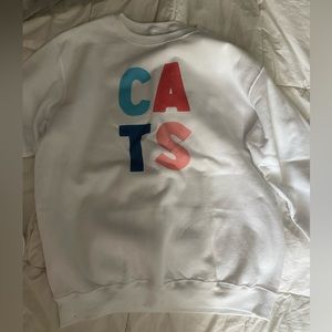 white crewneck. plain crewneck with added letters (someone handmade for me)